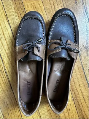 Born Tora Two-Tone Lace Up Brown Leather Loafers Flats Boat Shoes 8.5/40 thumbnail 3