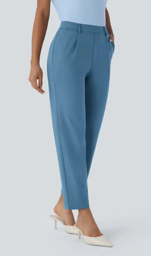 Halara High Waist Ankle Length Tapered Office Stretch Work Pants Light Azure XS thumbnail 1