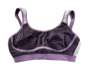 Women's Purple Syrokan Bra with Light Lavender with mesh Trim thumbnail 1