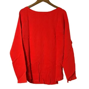 Daydreamer · XL · Thermal Waffle Knit Long Sleeve · Notch Neck Burn Red Pigment thumbnail 4