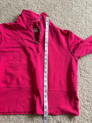 Cotton citizen revolve pink quarter zip long sleeve preppy sweatshirt sz medium thumbnail 13