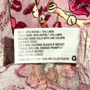 Knox Rose Floral Tunic Top Boho Peasant Cottage Linen Button Up Festival Sz XXL thumbnail 4