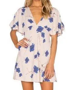 Free People Melanie Dress Blue Flowers thumbnail 1