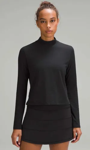 Lululemon Classic-Fit Cotton-Blend Long Sleeve Shirt Women's Size 4 thumbnail 1