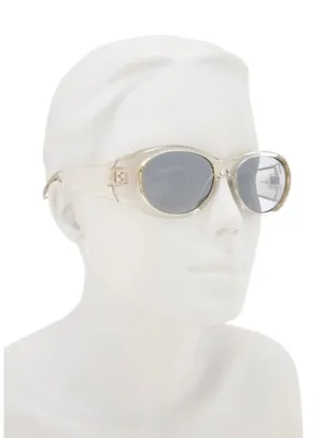 Saint Laurent Transparent/Clear Oval Sunglasses with Silver Lenses thumbnail 3
