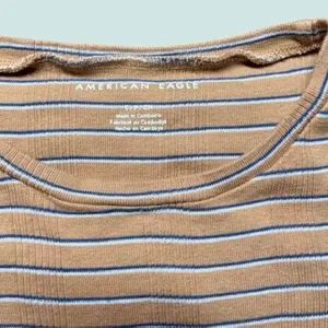 Striped T Shirt Ribbed‎ Short Sleeve Top Casual Everyday Tee thumbnail 3