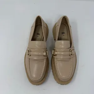 Zara Lug Sole Horsebit Platform Loafers Beige Chunky Slip On Women Size 38 7.5 thumbnail 2