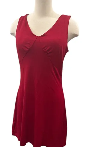 Red Sleeveless Dress V Neck Women’s Medium Stretch Fit NEW thumbnail 1