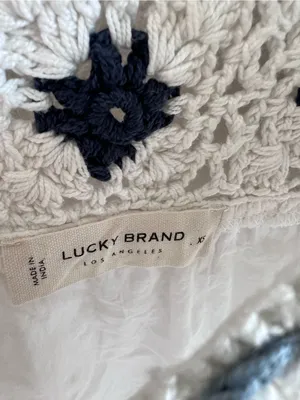 Lucky Brand Crochet Tiered Swing Sundress Prairie Dress Cottagecore thumbnail 2