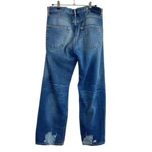 Zara Studio Wide Leg Distressed High Rise Jeans Blue Size S thumbnail 16