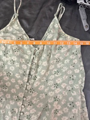 American eagle AE Light green mint Floral Eyelet Romper NWOT size small thumbnail 11