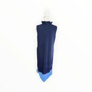 Jude Connally Navy Blue Colorblock Ruffle Neck Maxi Dress S thumbnail 6