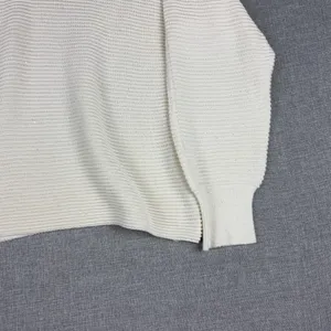 Tommy Bahama Sweater Womens L White Cotton V Neck Dolman Sleeve Knit Pullover thumbnail 3