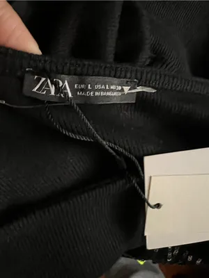 Zara Black Off-Shoulder Puff Sleeve Crop Top NWT thumbnail 3