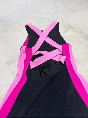 Beach riot Black and Pink Colorblock Tank Dress tennis built in shorts medium thumbnail 3
