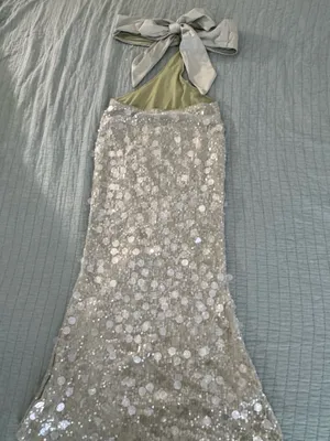 SHEIN BAE Women's Sage Sequin Hollow-Out Backless Twist Bandeau Dress thumbnail 2