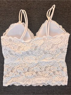 Lace Bralette Cami in Soft White thumbnail 2