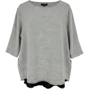 Madewell Double Faced Top Women‎ Small Linen Cotton Gray Black Boho Pockets thumbnail 1
