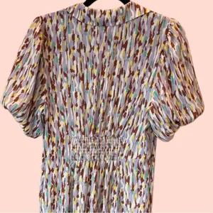 NWT Melloday Puff Sleeve Patterned Dress Size Small thumbnail 6