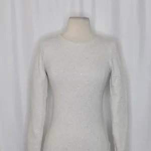 J. CREW Vintage Rib Long Sleeve T-Shirt Embellished Heathered Dove XXS XX-Small thumbnail 3