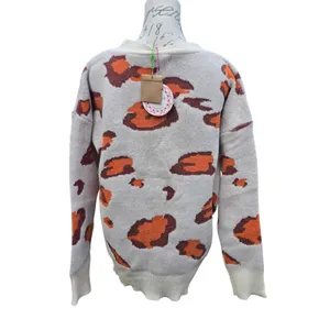 Umgee USA NWT Women Cream Rust Animal Print‎ Button Front Cardigan Sweater M thumbnail 5