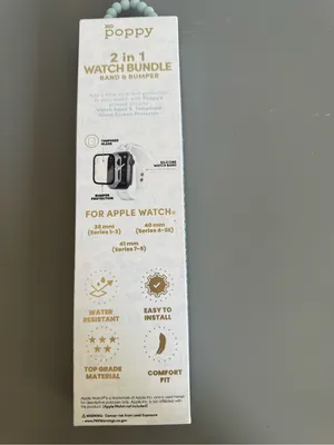 XO Poppy 2-in-1 Apple Watch Band & Bumper - White with Blue Toile Print thumbnail 4