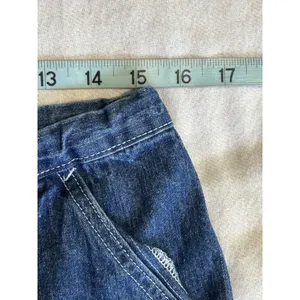 Esprit‎ Wide Leg Pull On Denim Jeans Tie Waist Size M Mid Rise Logo Pockets thumbnail 5