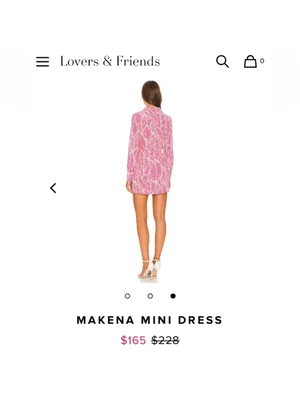 Lovers and Friends Makena Mini Dress Fuchsia Leaf Size S thumbnail 3