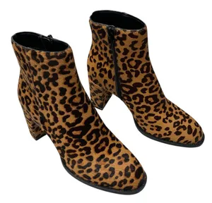 Steve Madden Womens Jozie Leopard Print Calf Hair Ankle Booties Size 6.5 M thumbnail 1