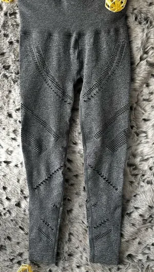 1014. Alo Yoga Radiance High Waist Seamless Legging Cutout Gray small thumbnail 1