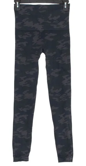 Spanx Legging Look At Me Now Seamless Camo Athleisure Grunge Urban Black Medium thumbnail 1