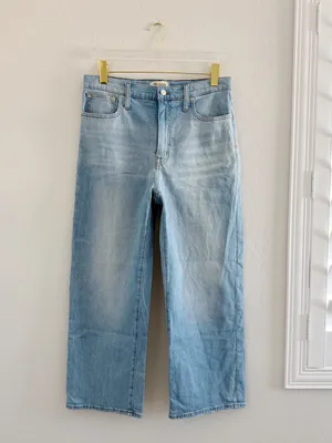 Madewell Wide-Leg Cropped Slim-Fit Jeans AN325 Size 30 thumbnail 2
