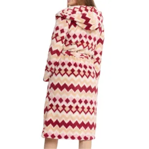 Bearpaw Chevron Sherpa Hooded Robe thumbnail 3