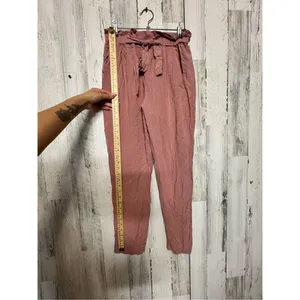 Ambiance Womens comfortable relaxed paper bag pants Size small thumbnail 2