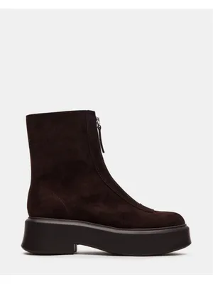 Steve Madden Women's Jones Ankle Boots Brown Suede, Lug Zip Moto Size 6.5 thumbnail 3