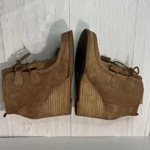 Lucky Brand Brown Suede Wedge Boots thumbnail 3