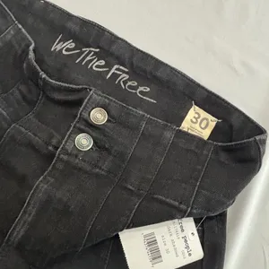 Free People We The‎ Free High Rise Skinny Jeans Dark Shadows Black Size 30 thumbnail 3