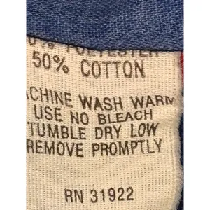 Vintage 70s Hot Air Balloon Smock Vest Blue Chambray Rainbow‎ Snap Front Top thumbnail 9