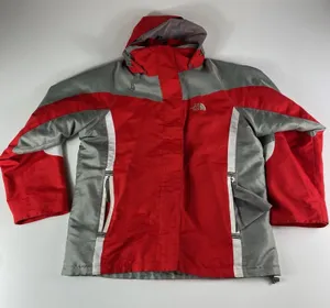 Vintage The North Face Jacket Womens XL Summit Series HyVent Red Gray‎ Hooded thumbnail 1