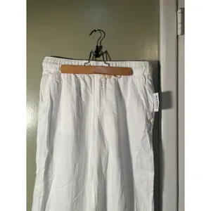 Old Navy Women's Sz Medium Petite Gauzy Wide Leg Pant Rope Tie Calla Lilly White thumbnail 3
