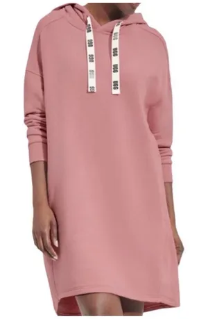 UGG Aderlyn Fleece Lounge Hoodie Dress in Clay Pink Size L thumbnail 1