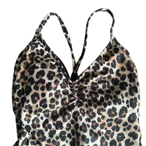 No Boundaries Leopard Print One Piece Bathing Suit With Cut-Out Back Size XS thumbnail 4