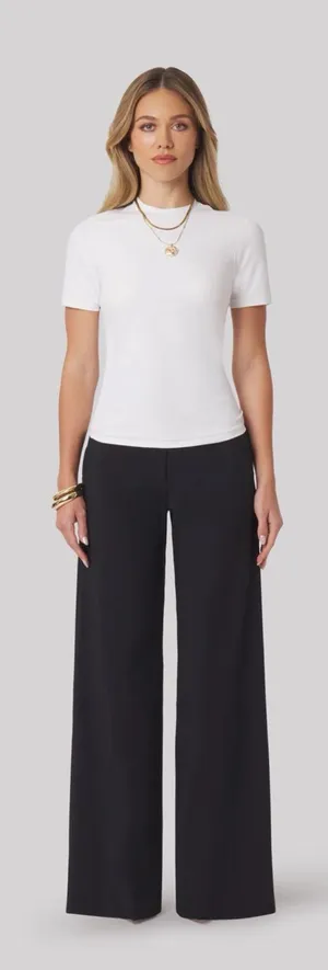 Williams Athletic Club • Toni Golf Pant black wide leg flat front trouser light thumbnail 1