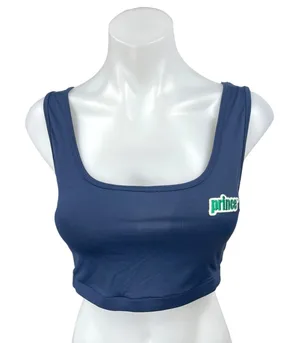 Zara x Prince Navy Blue Sleeveless Square Neck Athletic Crop Tank Top Size M thumbnail 1