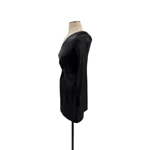 NBD Senia‎ One Shoulder Faux Leather Mini Dress Black Long Sleeve XXS NWT thumbnail 6