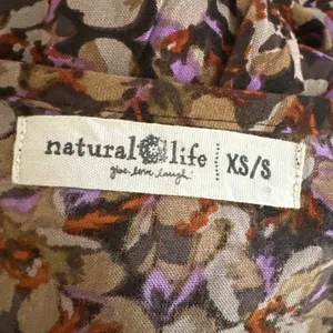 Natural‎ Life Floral Print Boho Tiered Maxi Dress Size XS/S Tie Neck 3/4 Sleeve thumbnail 8