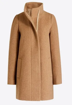 J. Crew Classic City Coat in Taupe Tan with gold zipper W2543 Sz 4 thumbnail 1