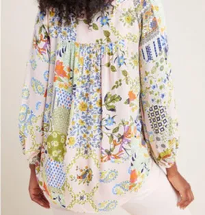 Maeve by Anthropologie Boswell blouse - paisley and pink thumbnail 5