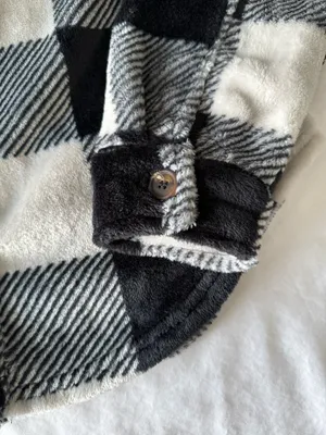 Black And White Plaid Soft Shacket thumbnail 4