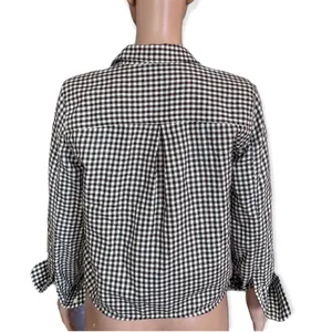 MADEWELL Flannel Tie Front Gingham Button Down Shirt Size S NEW thumbnail 7